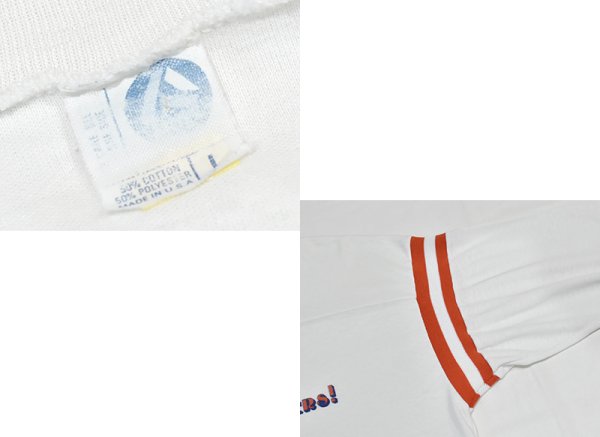 画像2: 80's【USA製】【ビンテージ】アルテックス【ARTEX】白【肩口赤×白リブ】スヌーピー【七分丈Tシャツ】 サイズＬ  (2)