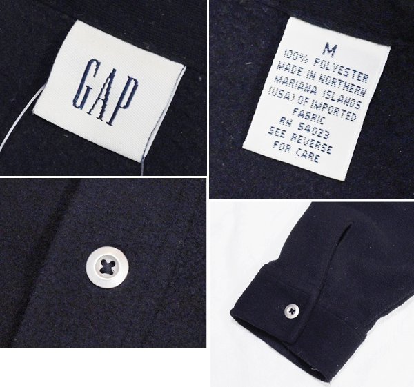 画像2:  ビンテージ【ギャップ】【GAP】【黒】無地【フリースシャツ】【サイズＭ】  (2)