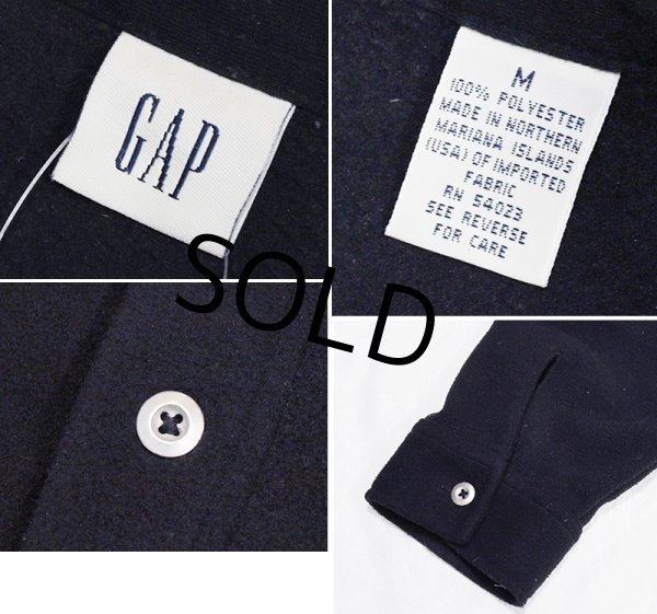 画像2:  ビンテージ【ギャップ】【GAP】【黒】無地【フリースシャツ】【サイズＭ】  (2)