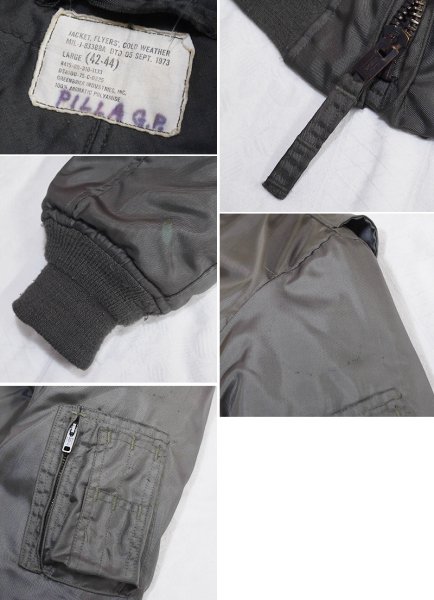 画像2: 70's【ビンテージ】【米軍実物】USAF【CWU-45/P】初期型 MIL-J-83388A GREENBRIER社製【フライトジャケット】【サイズL】  (2)