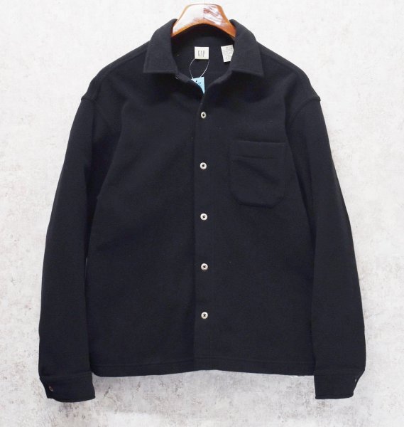 画像1:  ビンテージ【ギャップ】【GAP】【黒】無地【フリースシャツ】【サイズＭ】  (1)