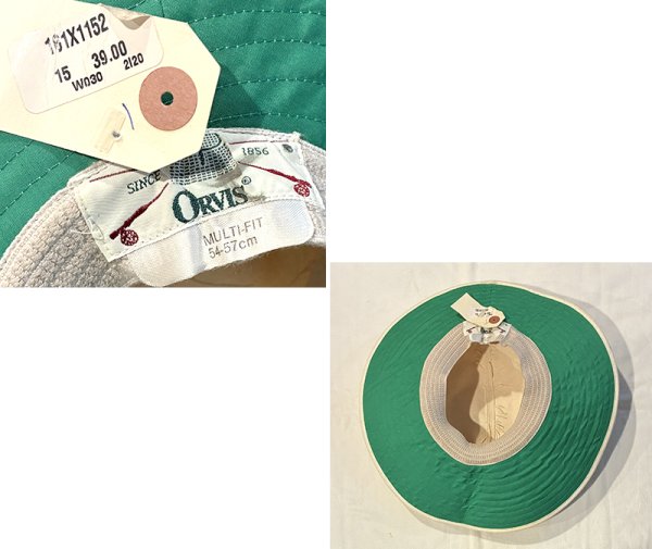 画像2: デッドストック ~90's【ビンテージ】ORVIS【オービス】生成り  レディース【コットンハット】【MULTI FIT 54〜57ｃｍ】  (2)
