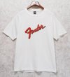 画像1: 80's~90's【USA製】【ビンテージ】【anvil】アンビル 【シングルステッチ】【Fender】フェンダー【白】ギター【Tシャツ】【サイズXL】  (1)