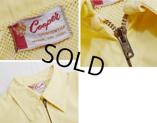 画像2: 〜80's【ビンテージ】【Cooper Sportwear】クーパー・スポーツウェア【黄色】ドリズラージャケット【ジップアップブルゾン】【サイズL程度】  (2)