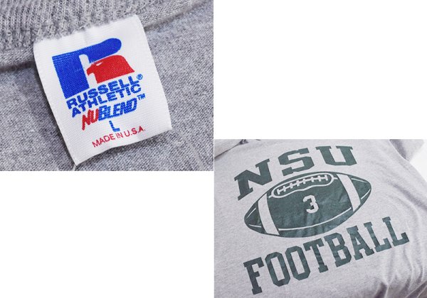 画像2: 90’s~【USA製】【Russell】【ラッセル】【グレー】【NSU FOOTBAL】フットボール【Tシャツ】【サイズL】  (2)