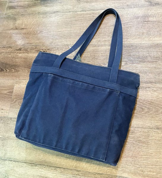画像3: ∼70's【ビンテージ】【紺ｘ白】模様【トートバッグ】  (3)