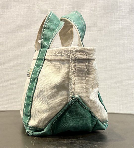 画像3: 80's【ビンテージ】【L.L.bean】【エルエルビーン】 白ｘ緑【キャンバス】【ミニトートバッグ】【ビーントート】  (3)