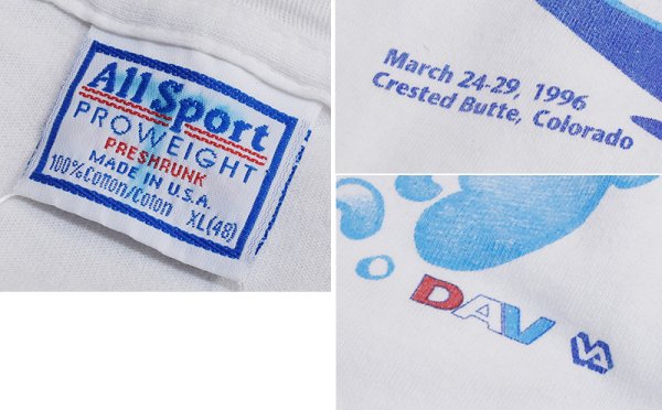 画像2: 【90’s】USA製【ALL SPORT】ビンテージ【スキー】イラスト【白】【ロンT】【サイズXL】  (2)