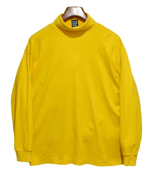 画像1: ビンテージ 【GAP】オールドギャップ【マスタード】無地【タートルネックロンT】【サイズL】  (1)