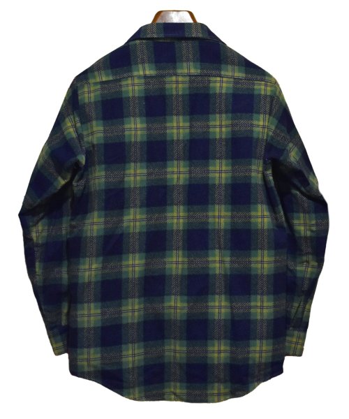 画像3: 70's【USA製】【ビンテージ】【FIVE BROTHER】【ファイブブラザー】紺×緑【チェック柄】【ネルシャツ】フランネルシャツ【US15】  (3)