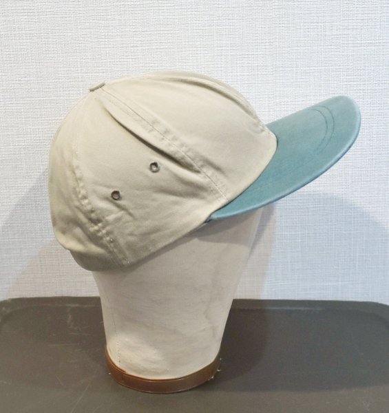 画像4: 90's~【USA製】【ビンテージ】【ベージュ×ツバ緑】BBキャップ【ベースボールキャップ】フリーサイズ  (4)