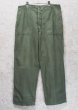 画像1: 【60's】【米軍実物】【ビンテージ】【U.S.ARMY】OG107【UFOボタン】Wステッチ【ボタンフライ】【ベイカーパンツ】【ユーティリティパンツ】【38ｘ31】  (1)