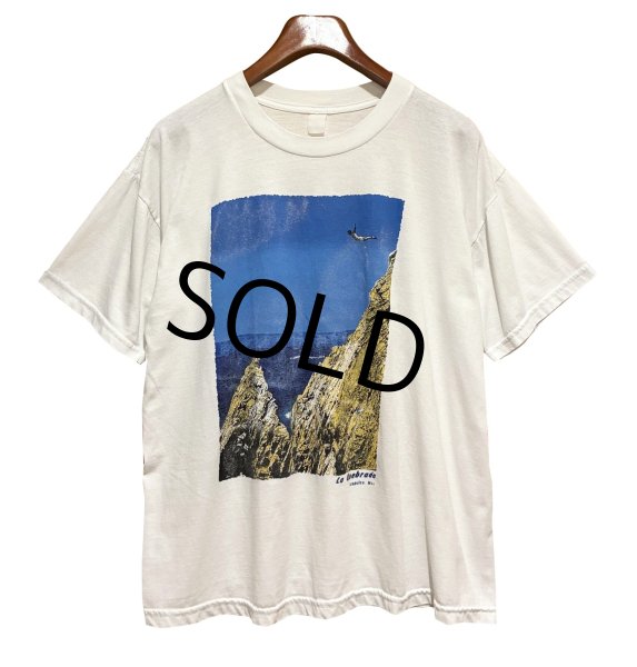 画像1: ビンテージ【ラ・ケブラータ】La Quebrada【飛び込み】海 イラスト【白】Tシャツ【サイズXL程度】  (1)