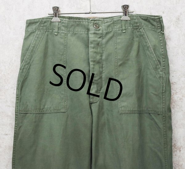 画像3: 【60's】【米軍実物】【ビンテージ】【U.S.ARMY】OG107【UFOボタン】Wステッチ【ボタンフライ】【ベイカーパンツ】【ユーティリティパンツ】【38ｘ31】  (3)