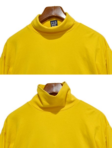 画像3: ビンテージ 【GAP】オールドギャップ【マスタード】無地【タートルネックロンT】【サイズL】  (3)
