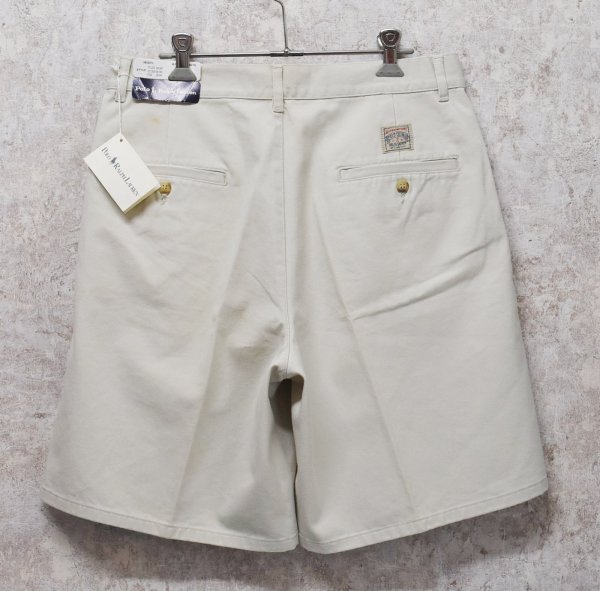 画像3: 新品未使用 ビンテージ【POLO RALPH LAUREN】オールドラルフローレン【オフホワイト】tyler short【２タック】ショートパンツ【短パン】【コットンショーツ】【W32】  (3)