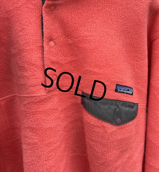 画像4: 90's~ ビンテージ【パタゴニア】patagonia【サーモンピンク】シンチラ【スナップT】【フリースプルオーバー】【サイズL  】  (4)