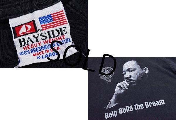 画像2: USA製 ビンテージ【BAYSIDE】ベイサイド【黒】【キング牧師】プリント【Tシャツ】【サイズXL】  (2)