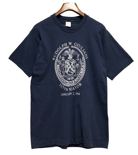画像1: 90's【USA製】 ビンテージ【FRUIT OF THE LOOM 】フルーツオブザルーム【RUDOLPH〜】紺【 Tシャツ】【サイズL】  (1)