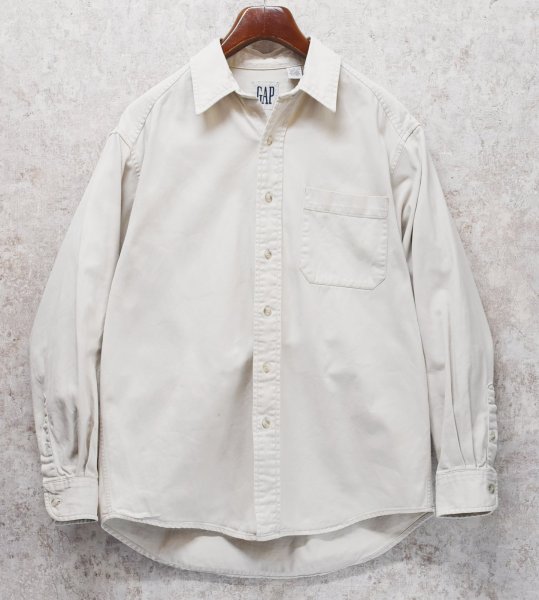 画像1: 90's【ビンテージ】【オールドギャップ】【GAP】【オフホワイト】【コットンシャツ】【サイズM】  (1)