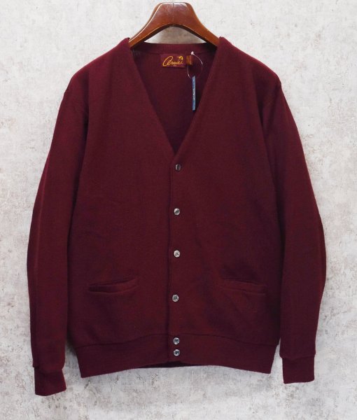 画像1: 80's ＵＳＡ製【ビンテージ】アーニー【ARNIE】【エンジ】【アクリルカーディガン】【サイズL】  (1)