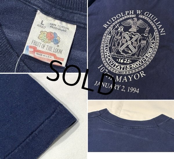画像2: 90's【USA製】 ビンテージ【FRUIT OF THE LOOM 】フルーツオブザルーム【RUDOLPH〜】紺【 Tシャツ】【サイズL】  (2)