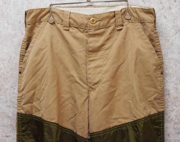 画像3: ビンテージ【SAFTBAK】【サフトバック】ベージュxオリーブ ハンティングパンツ 【W32程度】  (3)