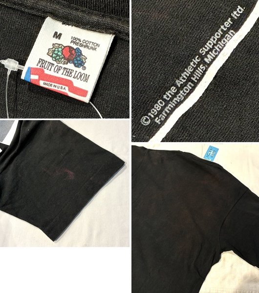 画像2: 90's【USA製】 ビンテージ【FRUIT OF THE LOOM 】フルーツオブザルーム 【タキシードプリント】黒【Tシャツ】【サイズM】  (2)