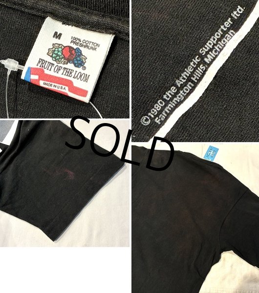 画像2: 90's【USA製】 ビンテージ【FRUIT OF THE LOOM 】フルーツオブザルーム 【タキシードプリント】黒【Tシャツ】【サイズM】  (2)