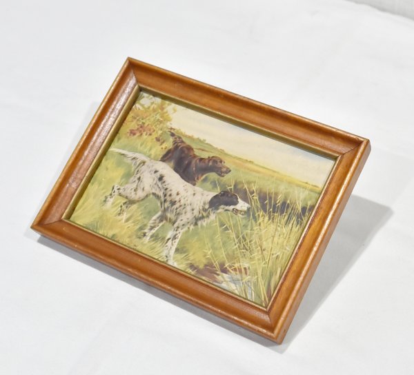 画像3: 【ビンテージ】アンティーク【イングリッシュセッター×アイリッシュセッター】フレーム付き【絵画】【雑貨】置物  (3)