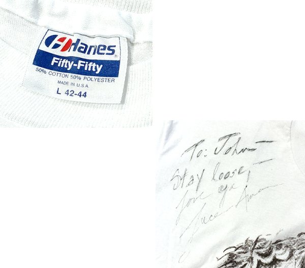 画像2: 【90's】【USA製】【ビンテージ】【Hanes】ヘインズ【LUCE AMEN】【白】【バンド】【Tシャツ】【サイズL】  (2)