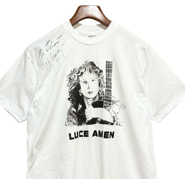 画像1: 【90's】【USA製】【ビンテージ】【Hanes】ヘインズ【LUCE AMEN】【白】【バンド】【Tシャツ】【サイズL】  (1)