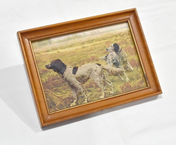 画像2: 【ビンテージ】アンティーク【２頭のイングリッシュセッター】フレーム付き【絵画】【雑貨】置物  (2)