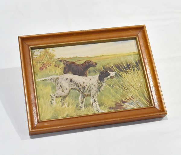画像2: 【ビンテージ】アンティーク【イングリッシュセッター×アイリッシュセッター】フレーム付き【絵画】【雑貨】置物  (2)