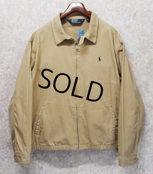 画像1: ~90's【RALPH LAUREN】【ラルフローレン】【ベージュ×裏地チェック】【コットンジャケット】【ジップアップコート】【サイズXXL】  (1)