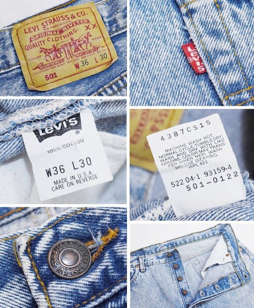 画像2: 90's【ビンテージ】【USA製】【LEVI'S】【リーバイス】【501】ケミカルウォッシュ【デニムパンツ】【36×30】  (2)
