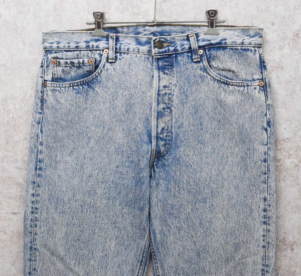 画像3: 90's【ビンテージ】【USA製】【LEVI'S】【リーバイス】【501】ケミカルウォッシュ【デニムパンツ】【36×30】  (3)