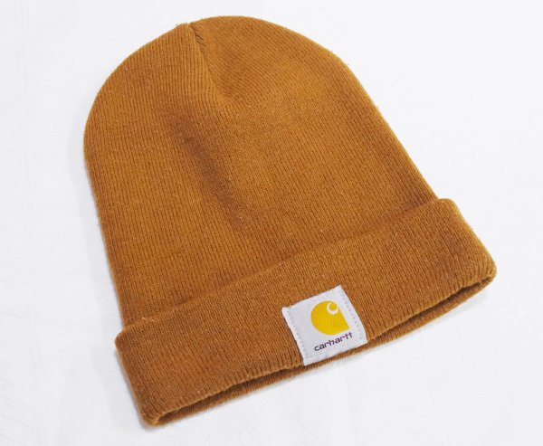 画像1: 【ビンテージ】【carhartt】【カーハート】【ブラウン】【ロゴ】 【ニットキャップ】ビーニー 【ニット帽】   (1)