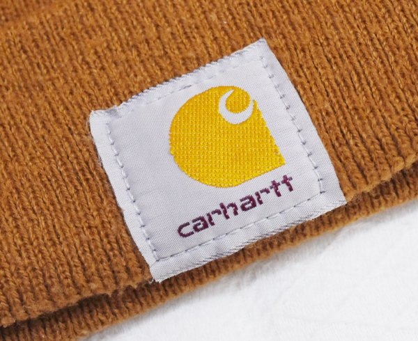 画像2: 【ビンテージ】【carhartt】【カーハート】【ブラウン】【ロゴ】 【ニットキャップ】ビーニー 【ニット帽】   (2)