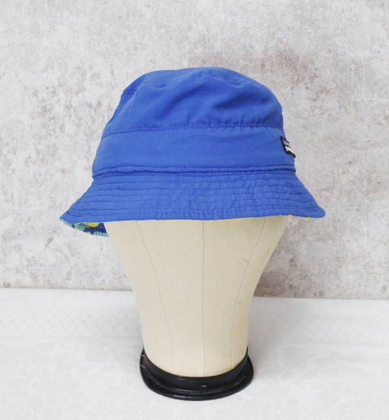 画像3: 未使用【ビンテージ】patagonia【パタゴニア】【青×花柄】【サンハット】帽子【バケットハット】【KIDS S】  (3)