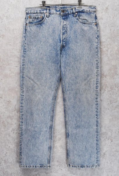 画像1: 90's【ビンテージ】【USA製】【LEVI'S】【リーバイス】【501】ケミカルウォッシュ【デニムパンツ】【36×30】  (1)