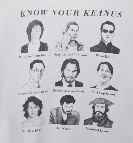 画像3: 【ビンテージ】【 KNOW YOUR KEANUS】白【キアヌ・リーヴス】プリント【Tシャツ】 サイズXL  (3)