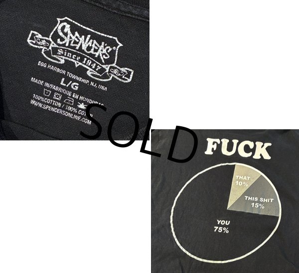 画像2: ビンテージ【Spencer's】スペンサーズ FUCK ~【黒】Tシャツ【サイズL】  (2)