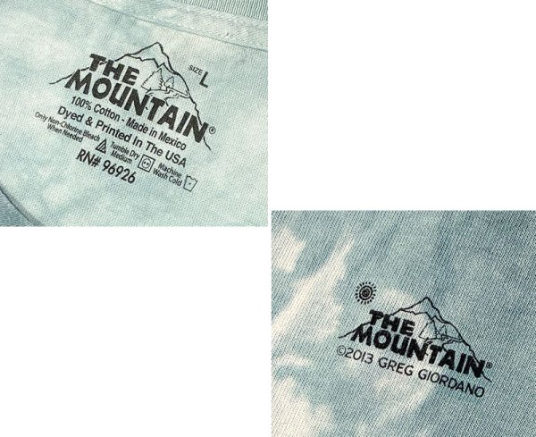 画像2: 90's ビンテージ【The Mountain】猫プリント【水色タイダイ】【ロンＴ】【サイズL】  (2)