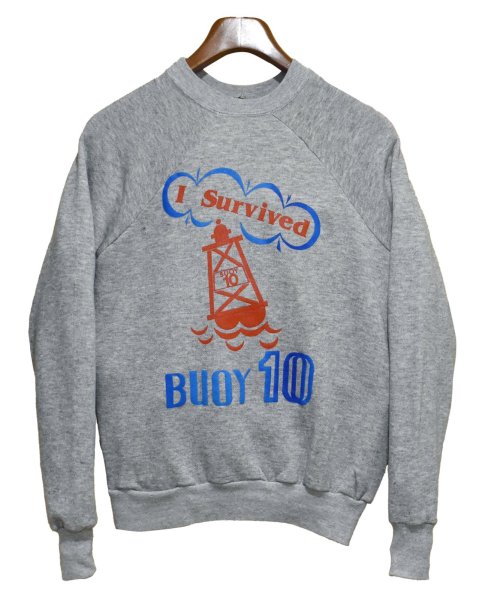 画像1: デッドストック 80's【USA製】【ビンテージ】 jean top I Survived BUOY 10【グレー】【スウェット】【サイズL】  (1)