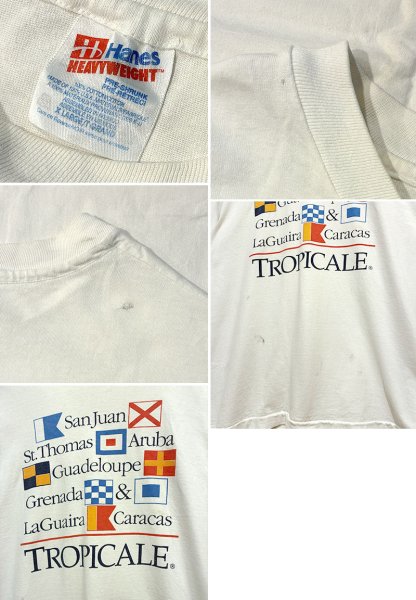 画像2: 90's【USA製】【ビンテージ】Hanes ヘインズ【TROPICALE】クルーズ客船　国旗 トロピカール  白【Tシャツ】【サイズXL】  (2)