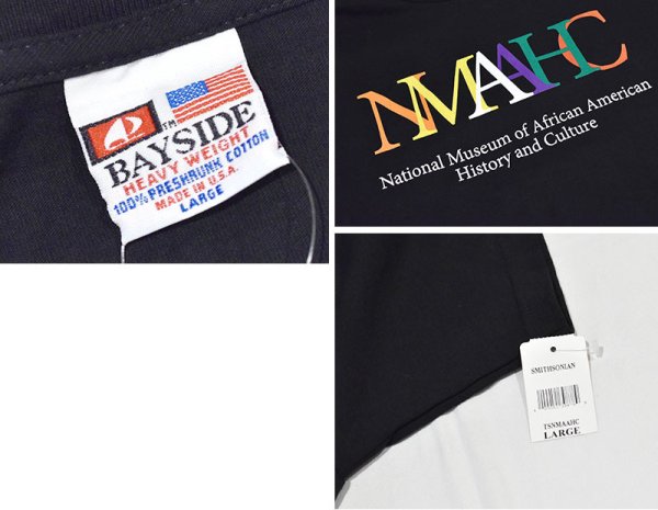 画像2: 【デッドストック】新品未使用【USA製】【ビンテージ】【BAYSIDE】ベイサイド【黒】【NMAAHC】【Tシャツ】【サイズL】  (2)