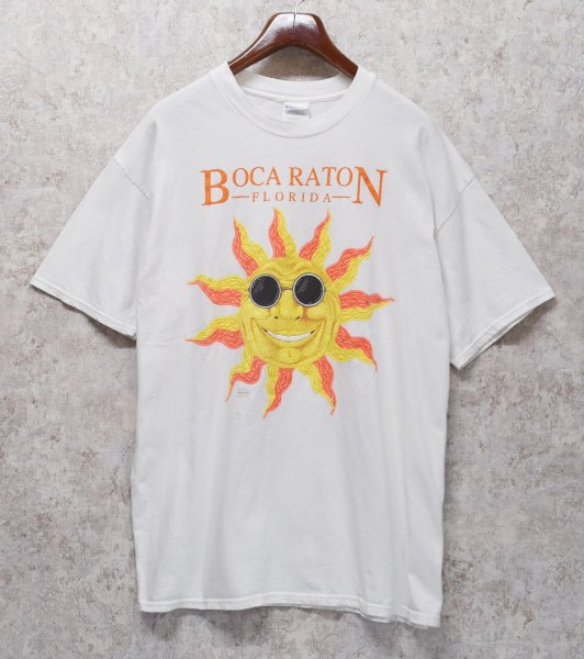 画像1: 【ビンテージ】【Hanes】ヘインズ【BOCA RATON FLORIDA】ボカ・ラトン【太陽】プリント【Tシャツ】【サイズXL】  (1)