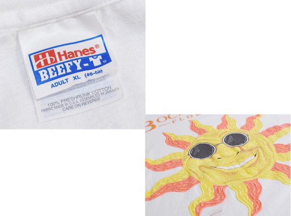 画像2: 【ビンテージ】【Hanes】ヘインズ【BOCA RATON FLORIDA】ボカ・ラトン【太陽】プリント【Tシャツ】【サイズXL】  (2)