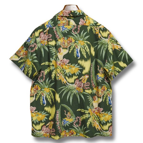 画像3: 90's【ビンテージ】【ラルフローレン】POLO ralph lauren【viscose(レーヨン)】緑×花柄【アロハシャツ】レーヨンシャツ【サイズL】  (3)